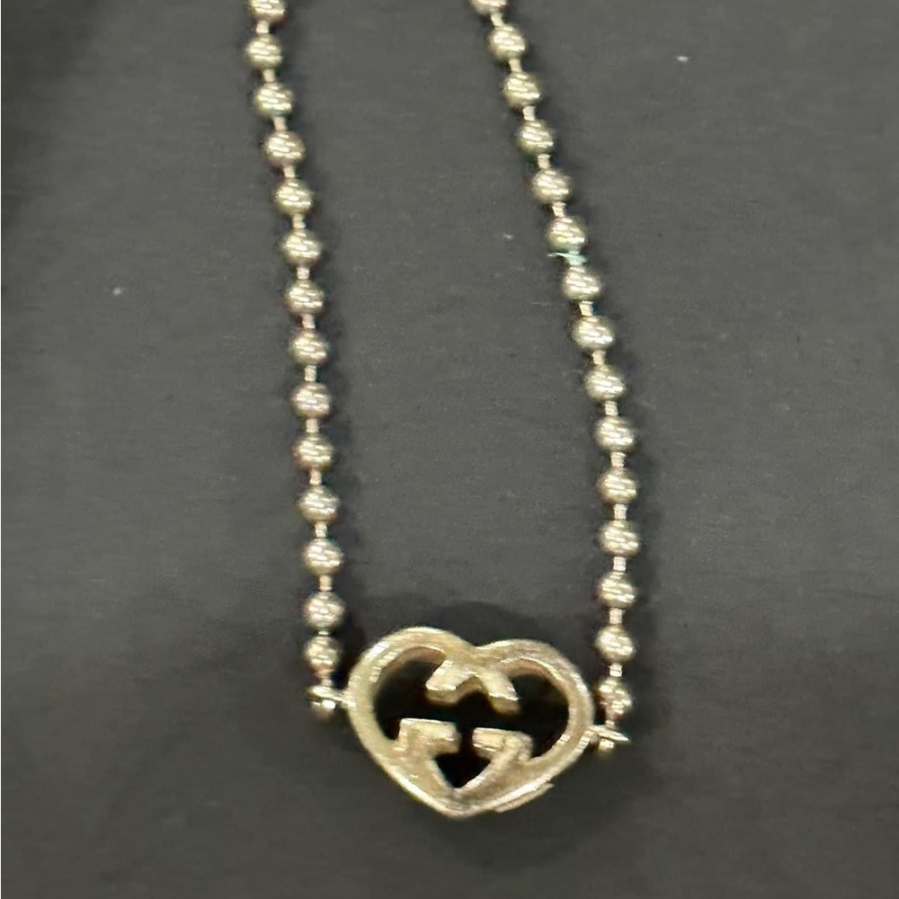 Gucci Vintage Silver Heart Bracelet.